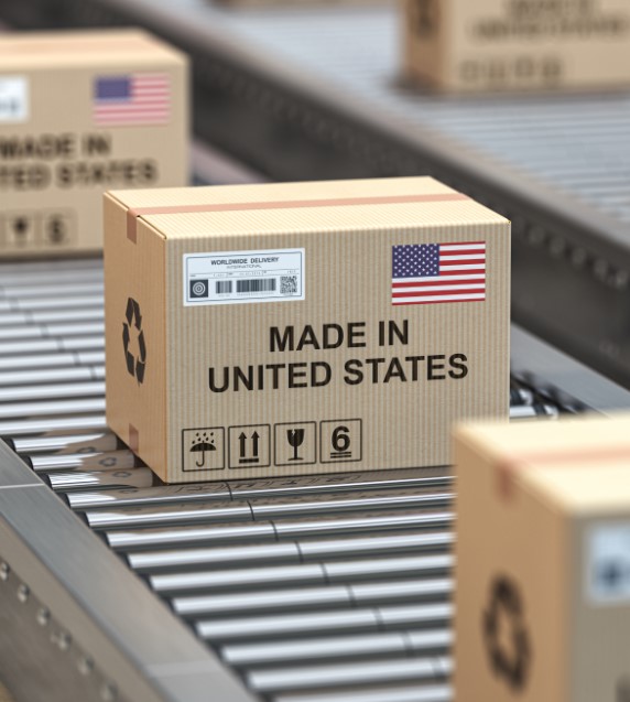 Paquetes en una fábrica de USA